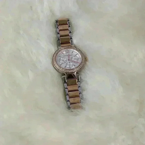 MICHAEL KORS Silver and Rose Gold Band Watch - Picture 3 of 8